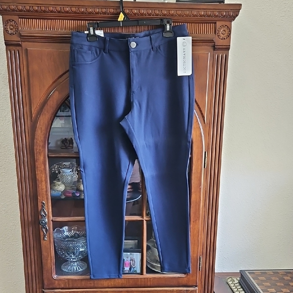 DICTIONARY, Jodi Ponte Skinny Pant, Stretch, Navy Size 16